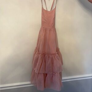Charming Pink Layered Kids Dress